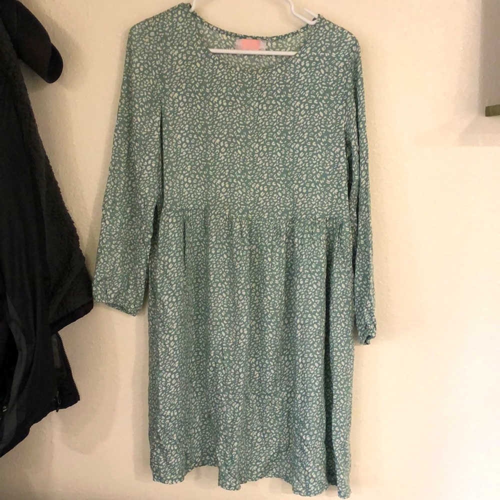 Sea foam green/white cheetah print C+D+M dress size small New without tags